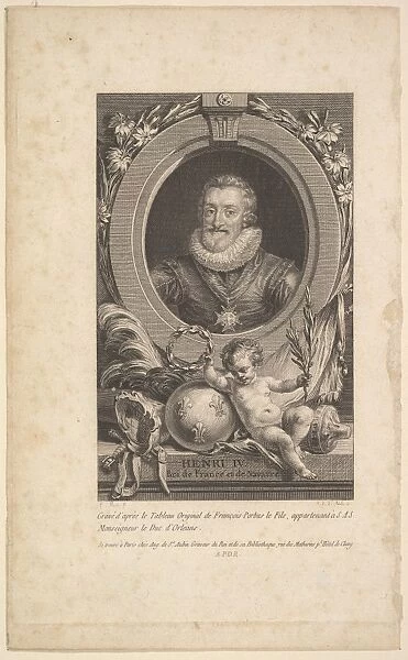 Portrait Henri IV 1777 Etching engraving fourth