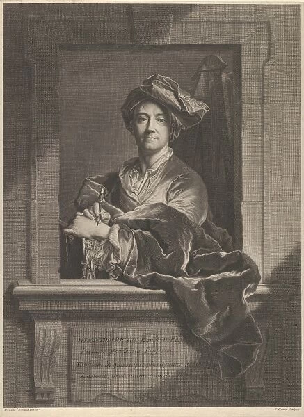 Portrait Hyacinthe Rigaud 1721 Engraving Sheet