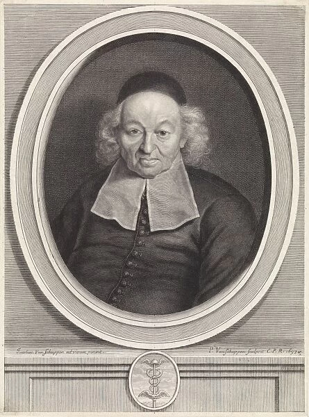 Portrait of Ismael Bullialdus, Pieter van Schuppen, Lodewijk XIV (koning van Frankrijk)