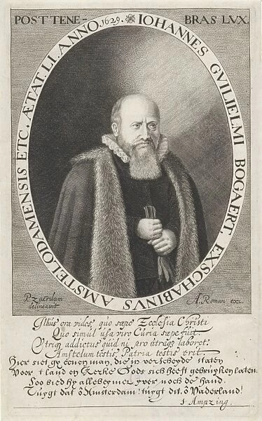Portrait of Jan Bogaert Willemsz, print maker: Jan van de Velde II, Pieter Jansz