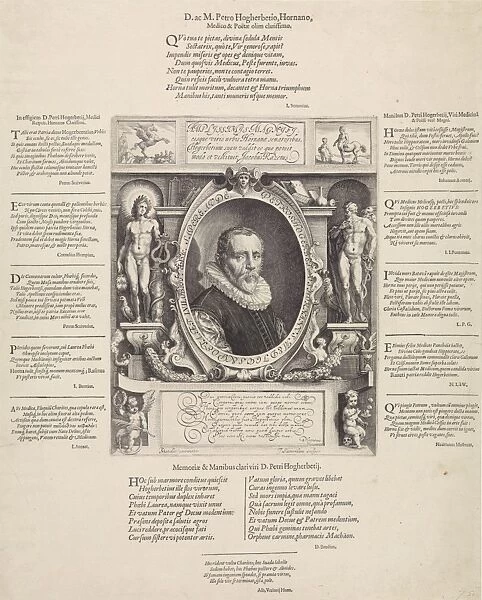 Portrait of Peter Hogerbeets, print maker: Jan Saenredam, Karel van Mander I, D. Heynsius