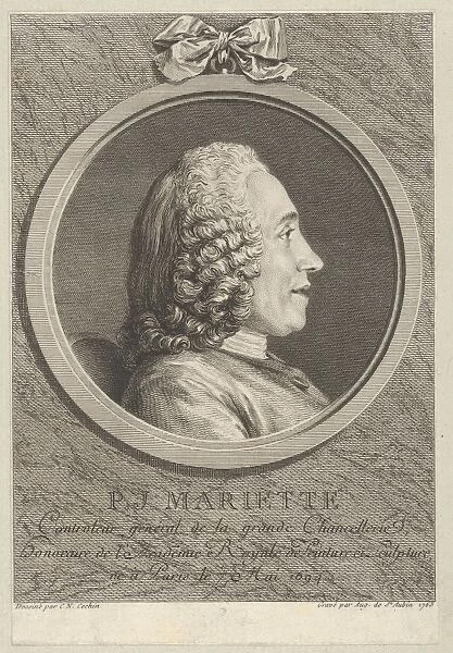 Portrait Pierre-Jean Mariette 1765 Etching engraving