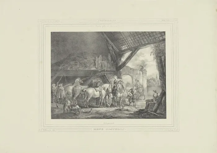 Framed Print : Poste stables Eene posterij Print, 1826-1854 Framed Print : Poste stables Eene posterij Print, 1826-1854