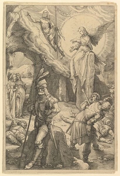 Resurrection Passion Christ 1596 Engraving sheet