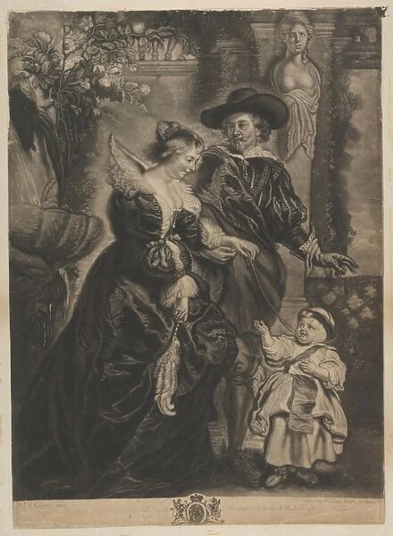 Rubens wife Helena Fourment child ca 1770 Mezzotint