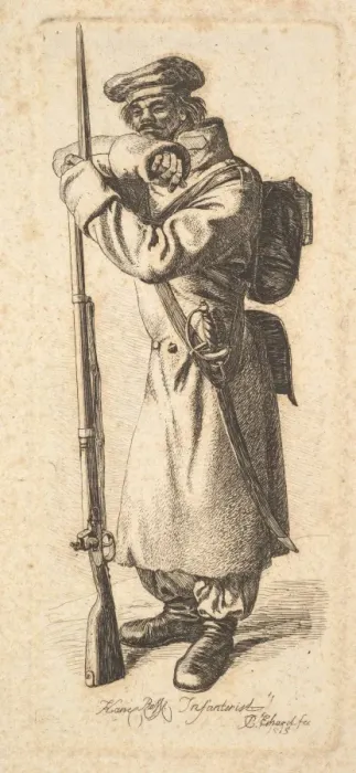 Framed Print : Russian Infantryman 1815 Etching Print Framed Print : Russian Infantryman 1815 Etching Print