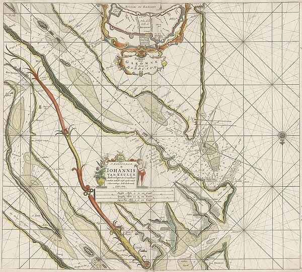Sea chart of the Garonne, France, Johannes van Keulen I, unknown, 1682-1734