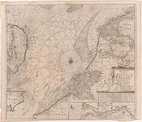 Sea chart of the southern part of the North Sea and part of the east coast of England