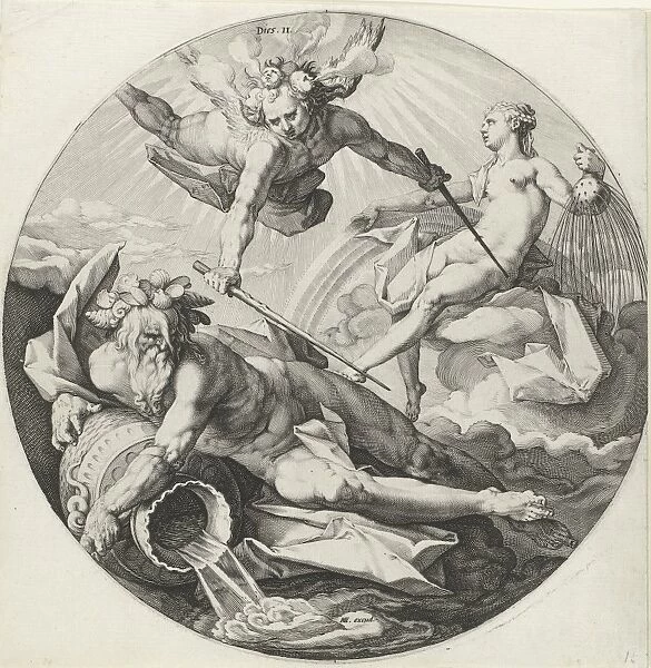 Second Creation: parting between the waters, Jan Harmensz. Muller, Hendrick Goltzius