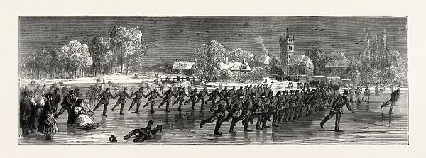 Skating Parade of the First Huntingdonshire Rifle Volunteers, Uk, 1871