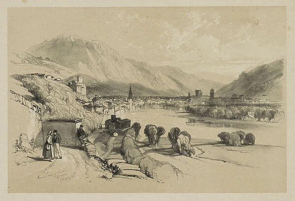 Sketches Home Abroad General View Trento 1834