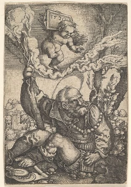 St Christopher early 16th century Engraving Sheet