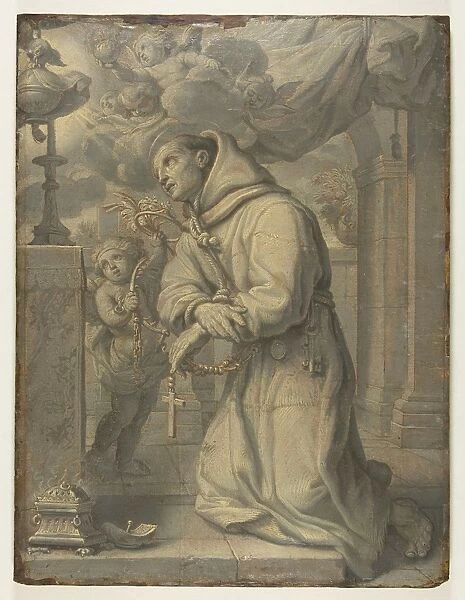 St Paschal Baylon Adoring Blessed Sacrament 17th century