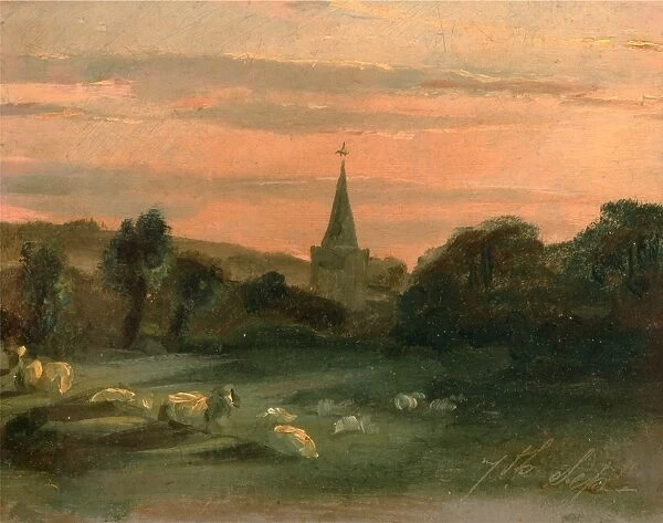 Stoke Poges Church Verso: A Landscape Study, Thomas Churchyard, 1798-1865, British