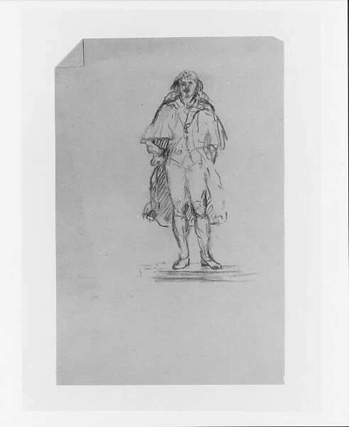 Study Full-length Male Statue Sketchbook ca 1860
