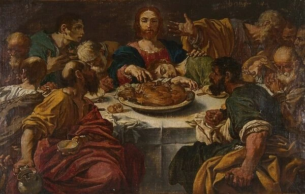 Last Supper 1578-1615 Brush red blue yellow-brown