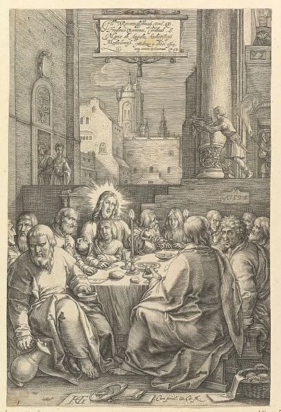 Last Supper Passion Christ 1598 Engraving presumably first state