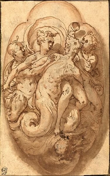 Taddeo Zuccaro, Italian (1529-1566), Mythological Figures, c. 1561, pen and brown ink