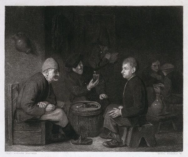 Tasting the wine by Adriaen Brouwer, 1605-1638, Flemish genre painter, Belgium, Holland