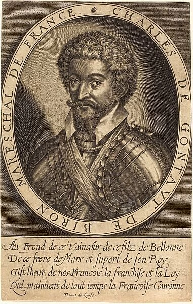 Thomas de Leu (French, c. 1560 - c. 1620), Charles de Gontaut, Duke of Biron, engraving