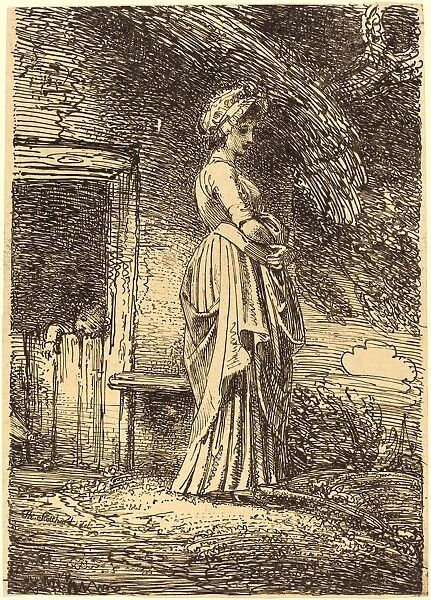 Thomas Stothard, British (1755-1834), The Lost Apple, 1803, pen-and-tusche lithograph