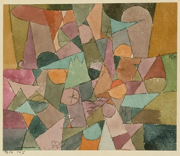 Untitled 1914 Watercolor ink paper mounted cardboard