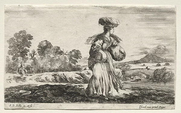 Various Figures Landscapes Peasant Woman Carrying