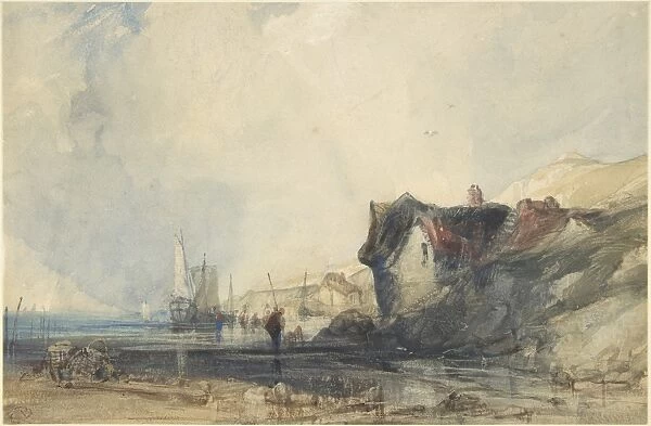 View Coast Deal ca 1846 Watercolor touches gouache