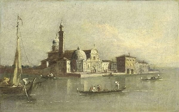 View of the Isola di San Michele in Venice Italy, attributed to Giacomo Guardi, 1774