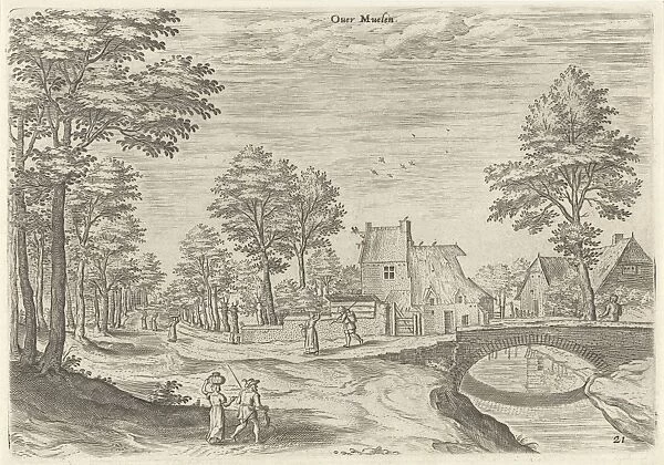 View of the road to Brussels, Belgium, print maker: Hans Collaert I, Hans Bol, Jacob