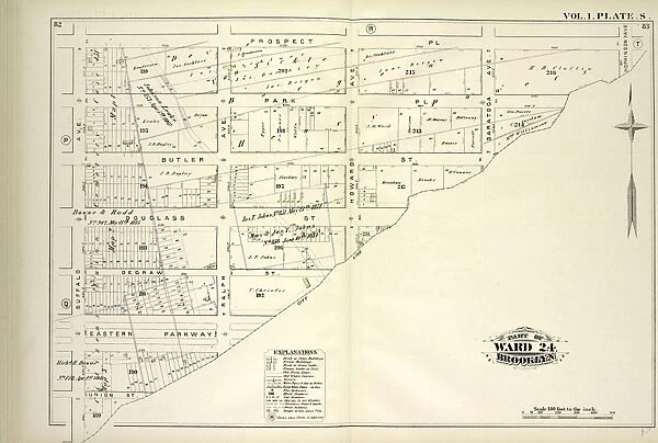 Vol. 1. Plate, S. Map bound by Prospect Pl. Hopkinson Ave. City Line, Buffalo Ave