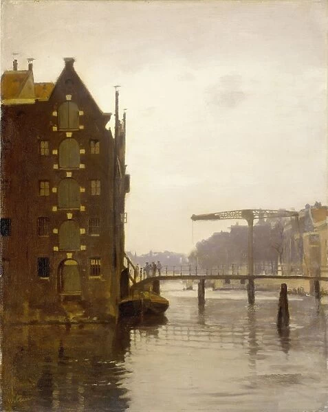 Warehouses on an Amsterdam canal Uilenburg, The Netherlands, Willem Witsen, 1885 - 1922