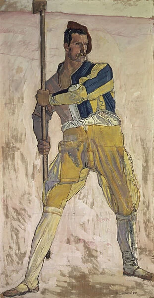 Warrior Halberd c. 1898 oil canvas 204. 5 x 107. 3 cm