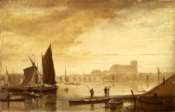 Westminster Bridge and Abbey, London, William Daniell, 1769-1837, British