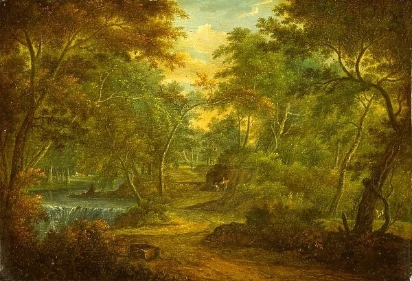 A Wooded Landscape with a Stream and a Fisherman, Thomas Smith of Derby, ca. 1720-1767