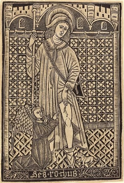 Workshop of Master of the Cologne Arms, Saint Roche, 1480 or after, metalcut