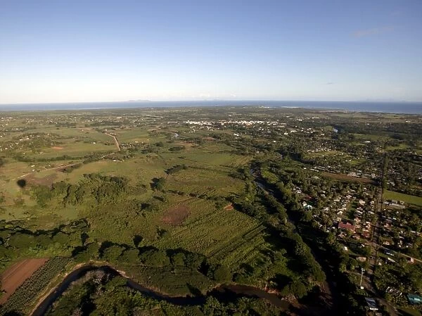 Aerial view of the coast town of Nadi, Viti Levu, Fiji