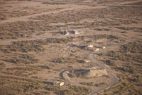 Aerial view of unknown Iraqi installations in northern Iraq