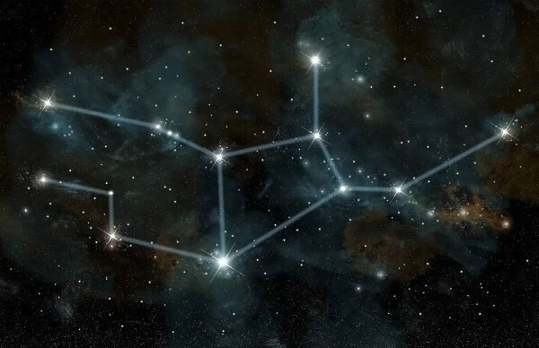 An artists depiction of the constellation Virgo the Virgin