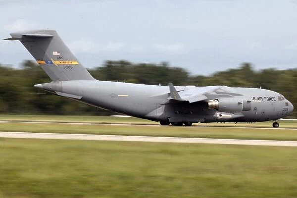 A C-17 takes off from Charleston Air Force Base, South Carolina