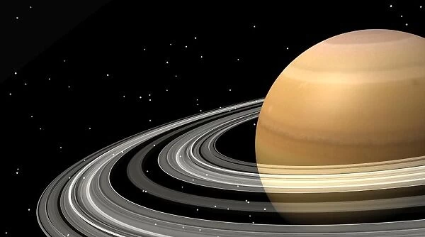 Close-up of Saturn and its planetary rings