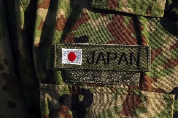 Close-up view of the Japanese Ground Self Defense soldiers uniform