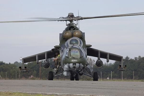 A Czech Air Force Mi-24 Hind gunship