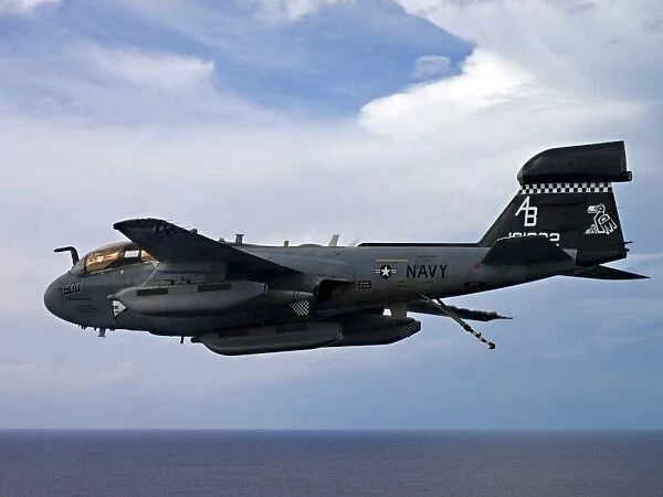 An EA-6B Prowle in flight over the Arabian Sea