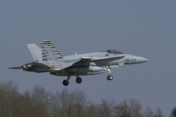 An EF-18 Hornet of the Spanish Air Force over Florennes, Belgium
