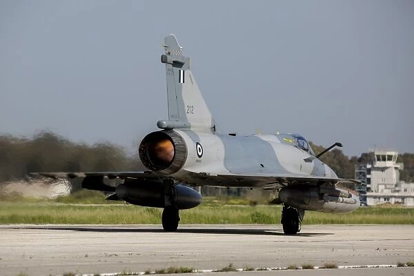 A Hellenic Air Force Mirage 2000 EGM taking off from Andravida, Greece