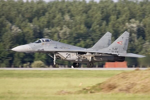 Hungarian Air Force MiG-29A landing on the runway