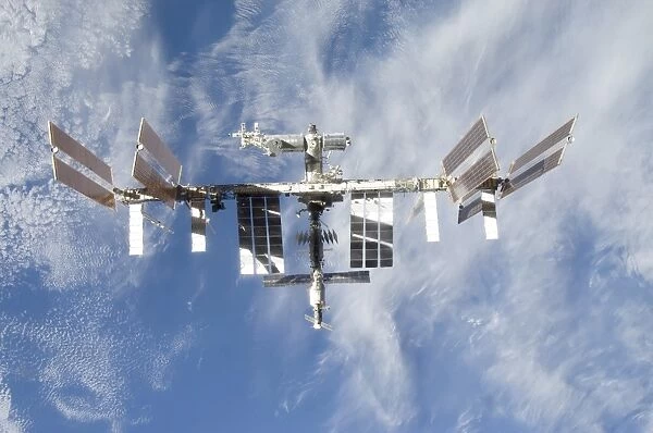 International Space Station backdropped against Earth