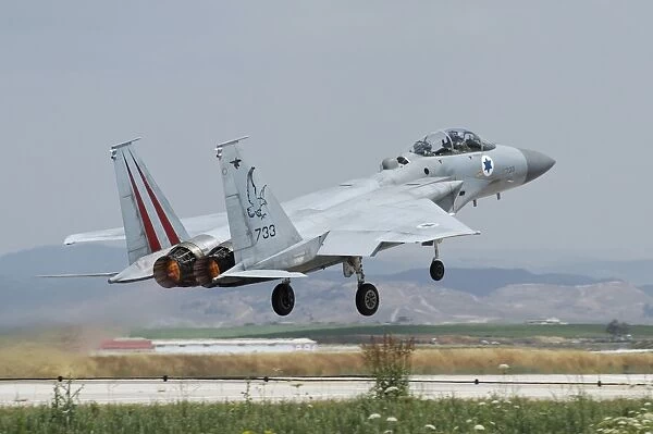 An Israeli Air Force F-15D Barak taking off from Tel Nof Air Base, Israel