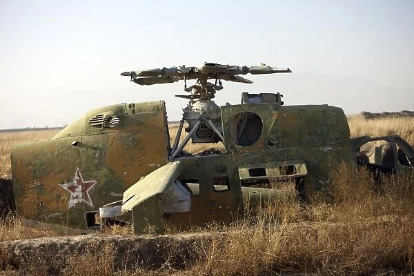 A Mi-35 attack helicopter at Kunduz Air Field, Northern Afghanistan